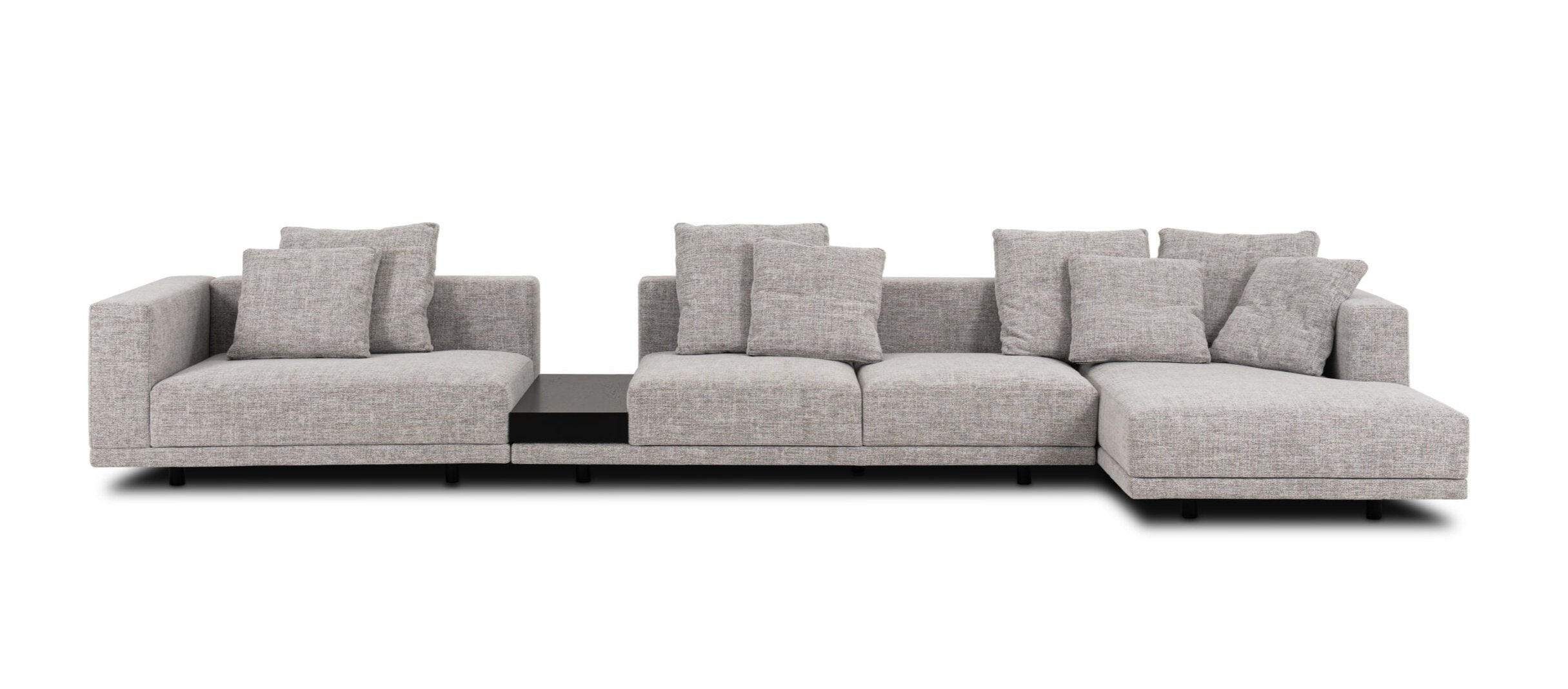 Modulares Sofa mit klassischer schwarzer Basis