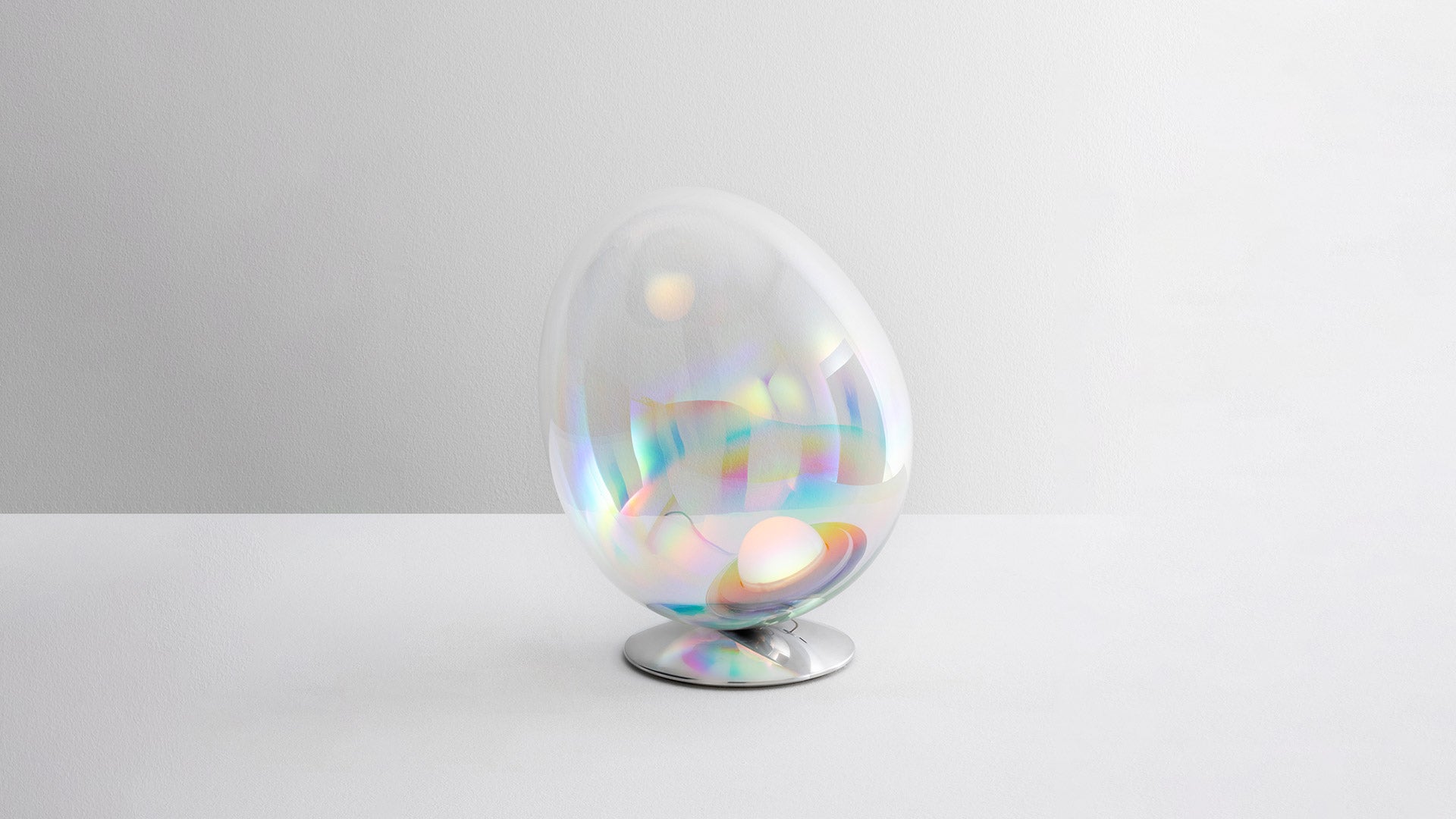 STELLAR NEBULA table lamp iridescent blown glass