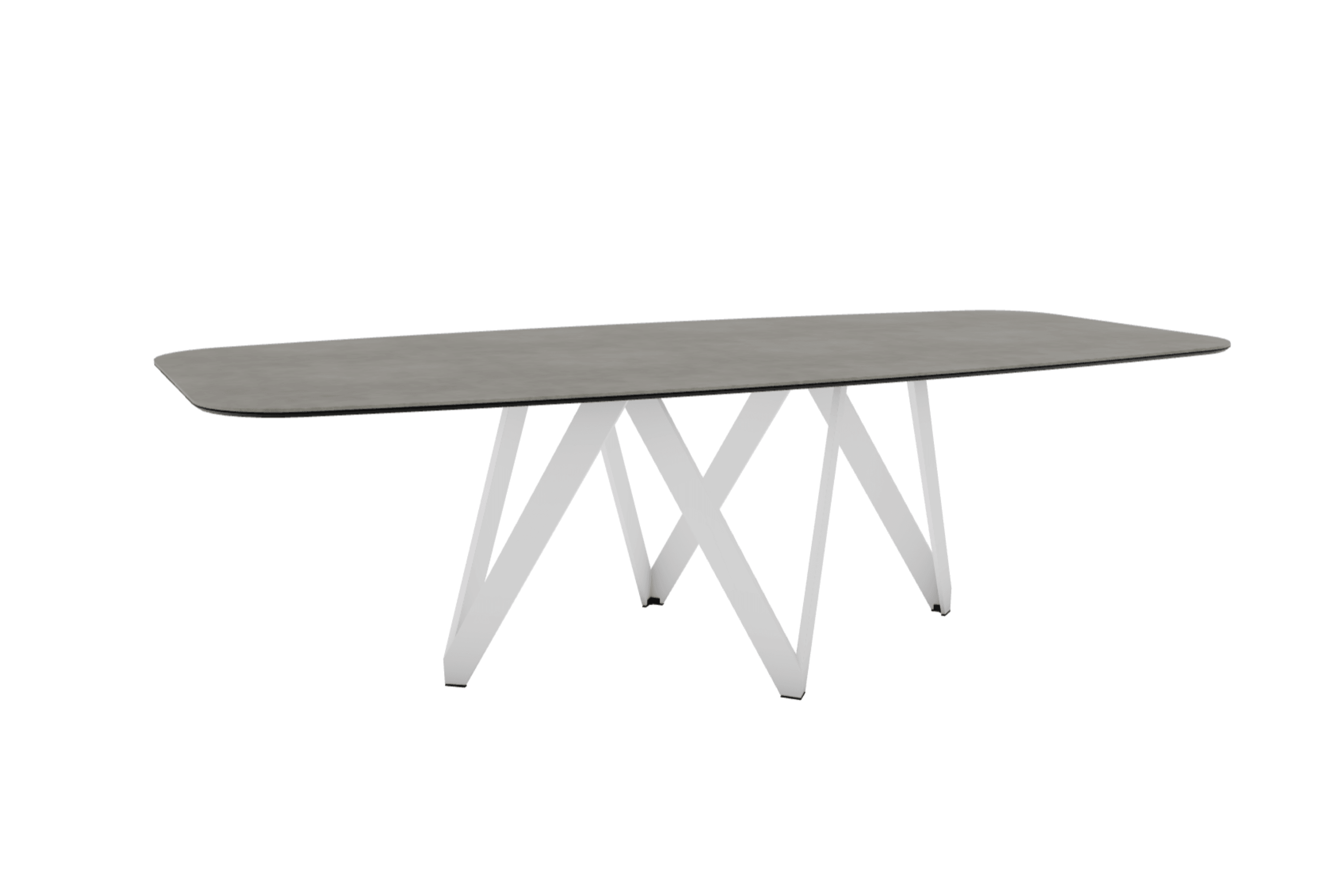 Stół CARTESIO jasnoszara ceramika z metalową podstawą Calligaris 250 cm matowa biel  Eye on Design