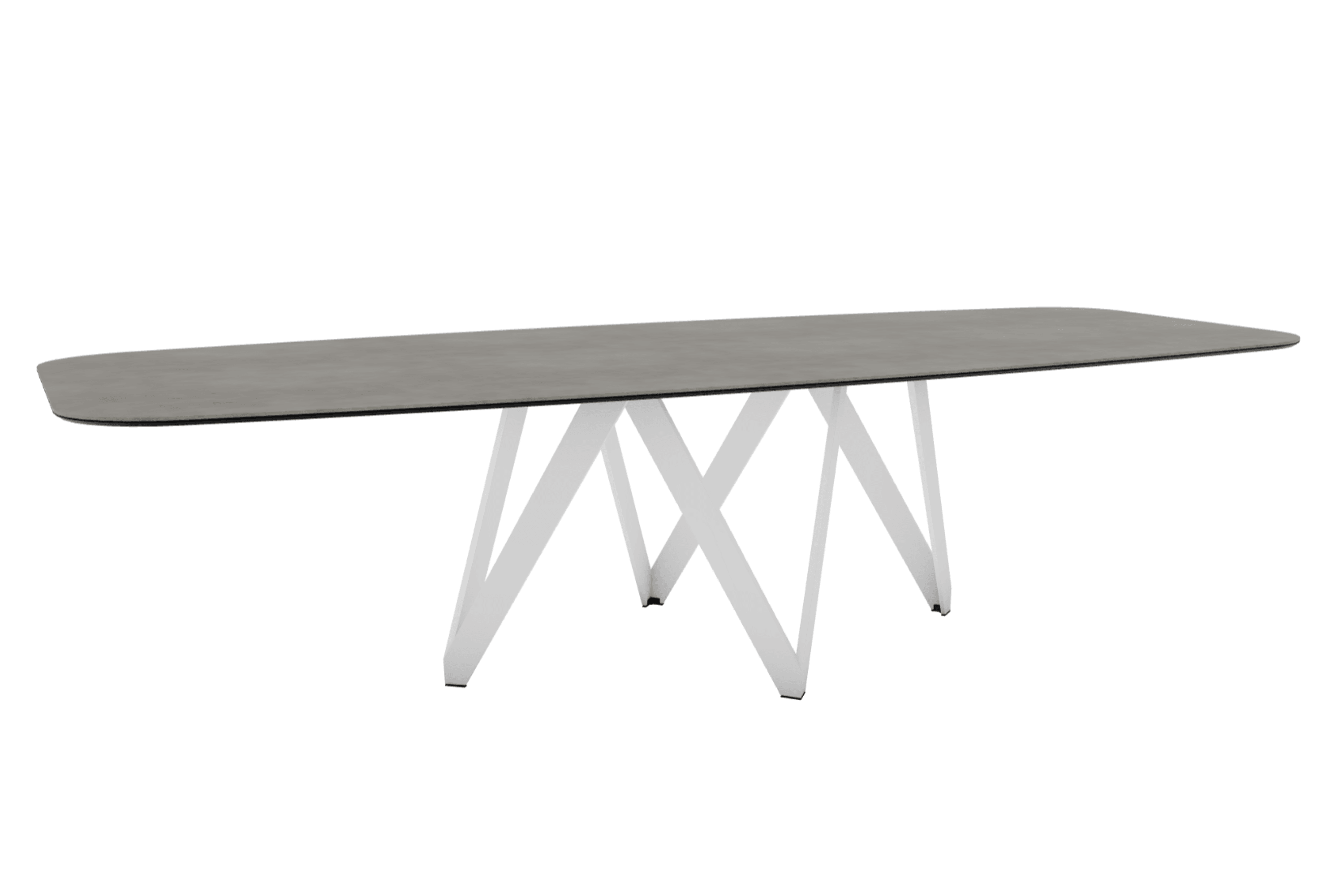 Stół CARTESIO jasnoszara ceramika z metalową podstawą Calligaris 300 cm matowa biel  Eye on Design