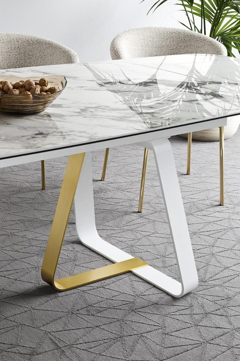 Stół jadalniany SUNSHINE brązowa ceramika Calligaris    Eye on Design