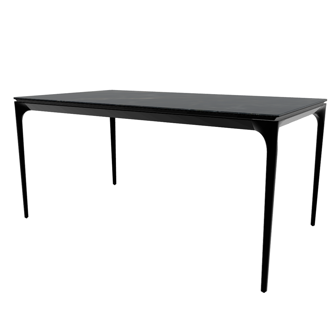 Silhouette folding table black marble