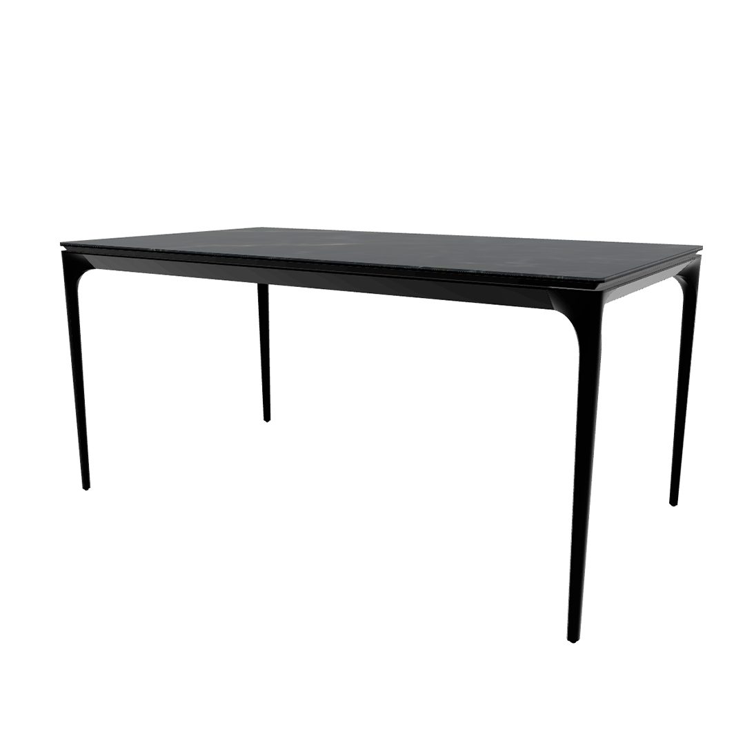 Silhouette folding table black marble