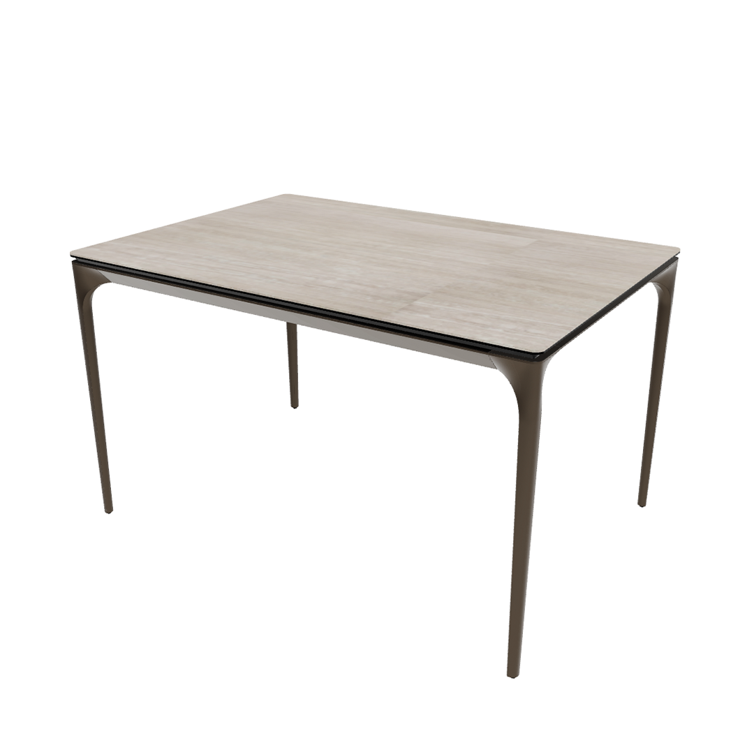 Silhouette folding table white travertine