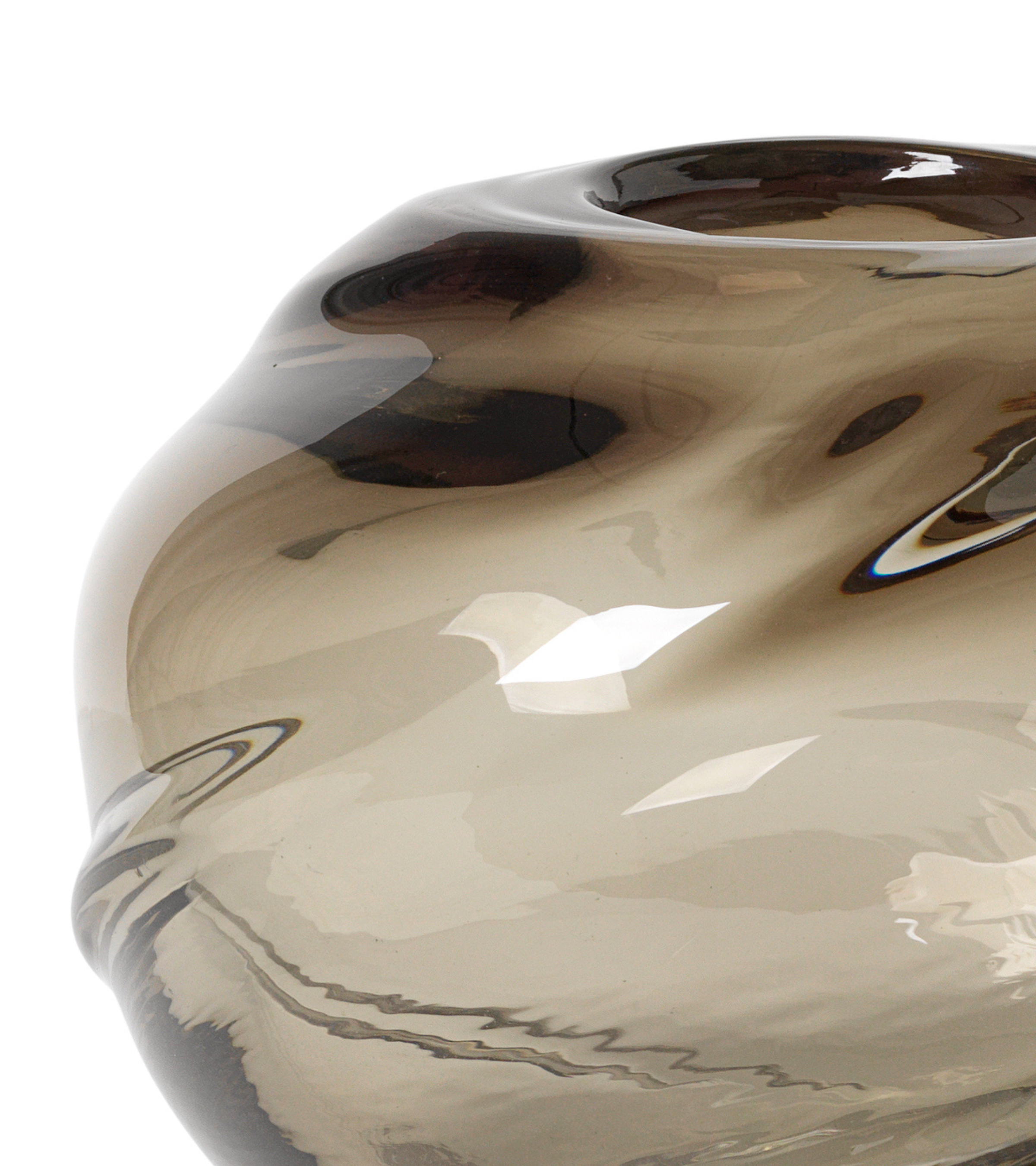 WATER ROUND SWIRL vase dark gray