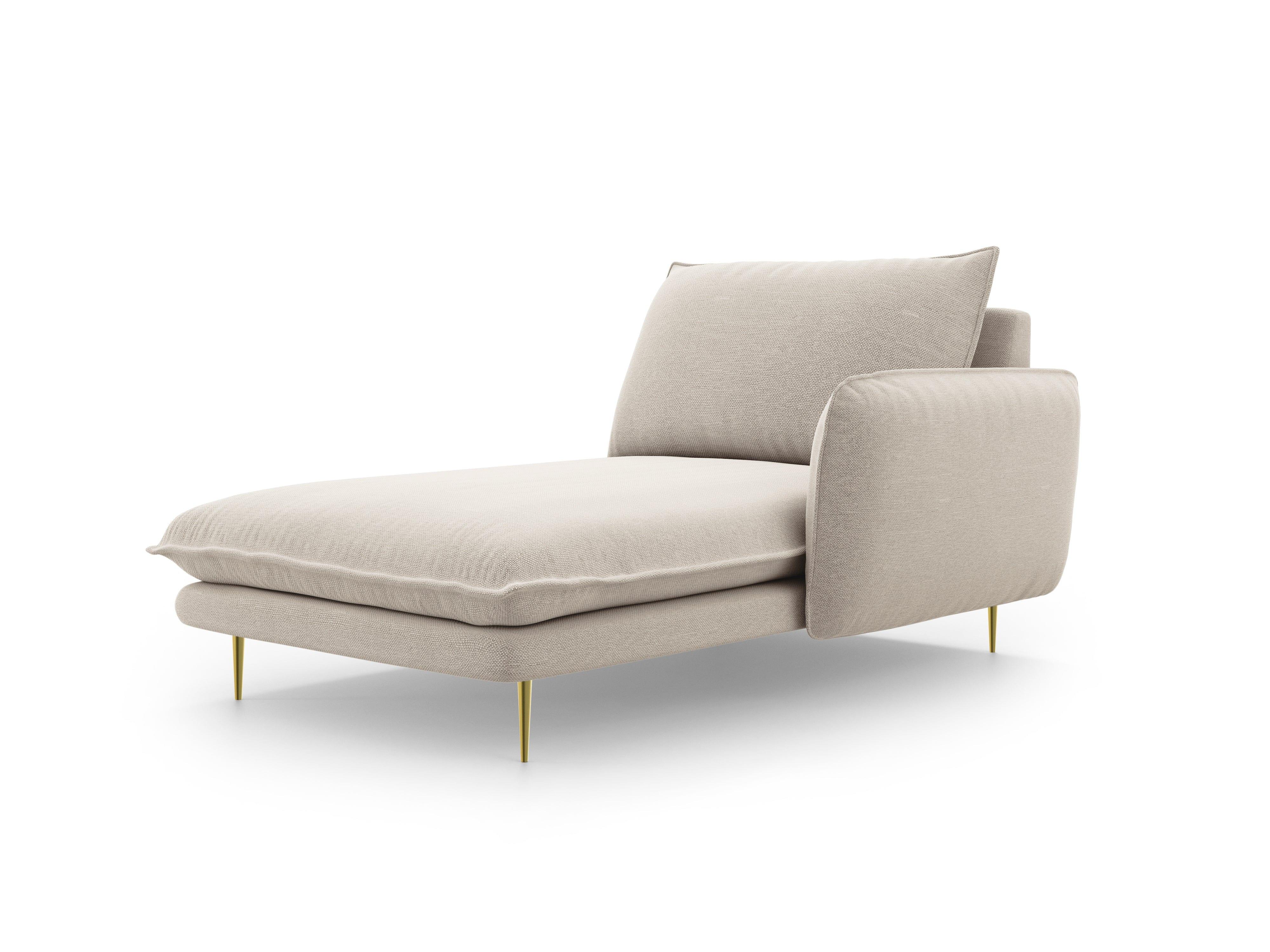 Szezlong prawostronny VIENNA piaskowy ze złotą podstawą Cosmopolitan Design    Eye on Design