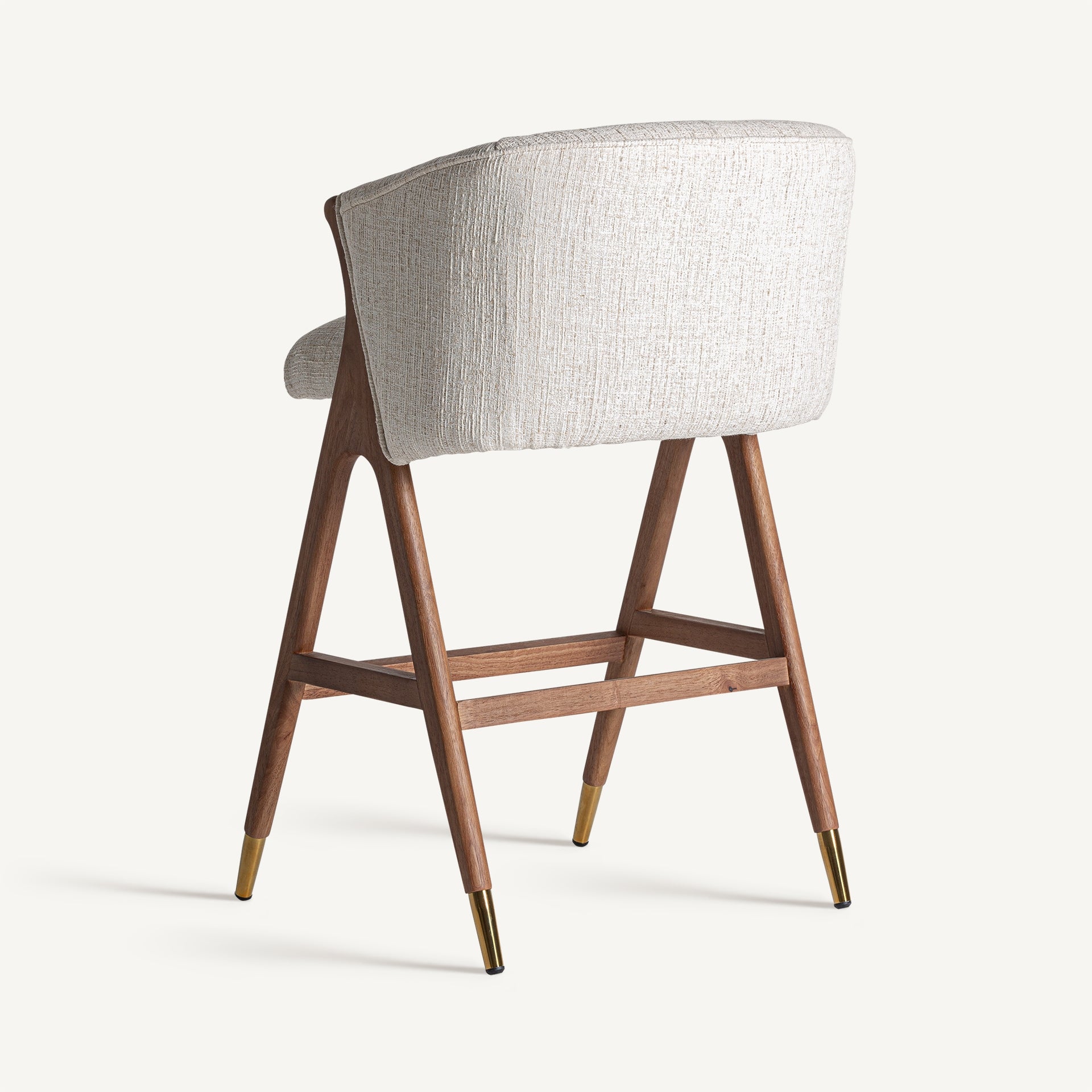 Barhocker DOUZE beige mit Gummibasis