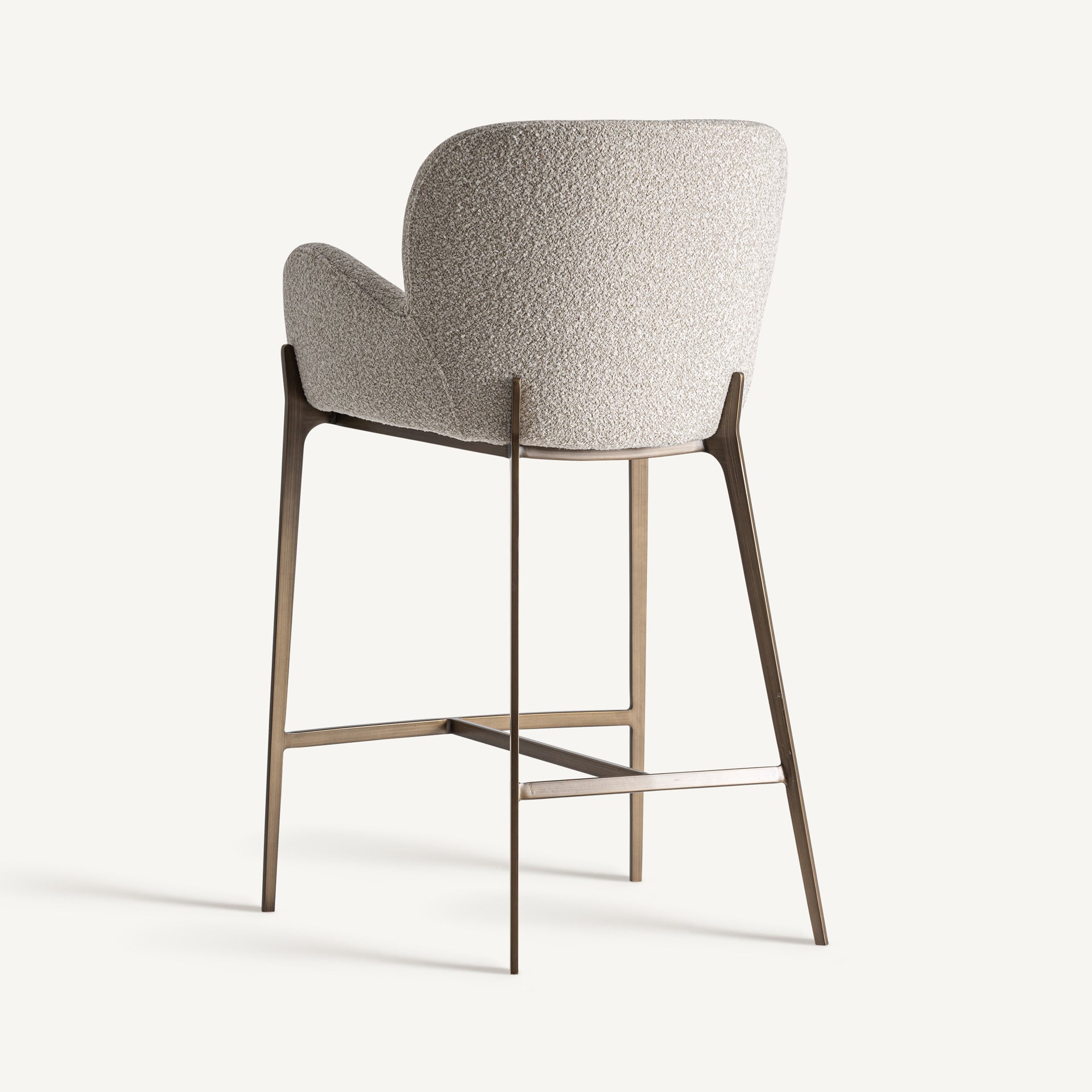 Barhocker GERB beige mit gebürstetem goldenen Fuß
