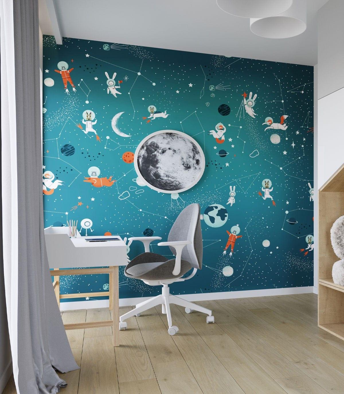 Tapeta ANIMALS IN COSMOS ORANGE Wallcolors    Eye on Design