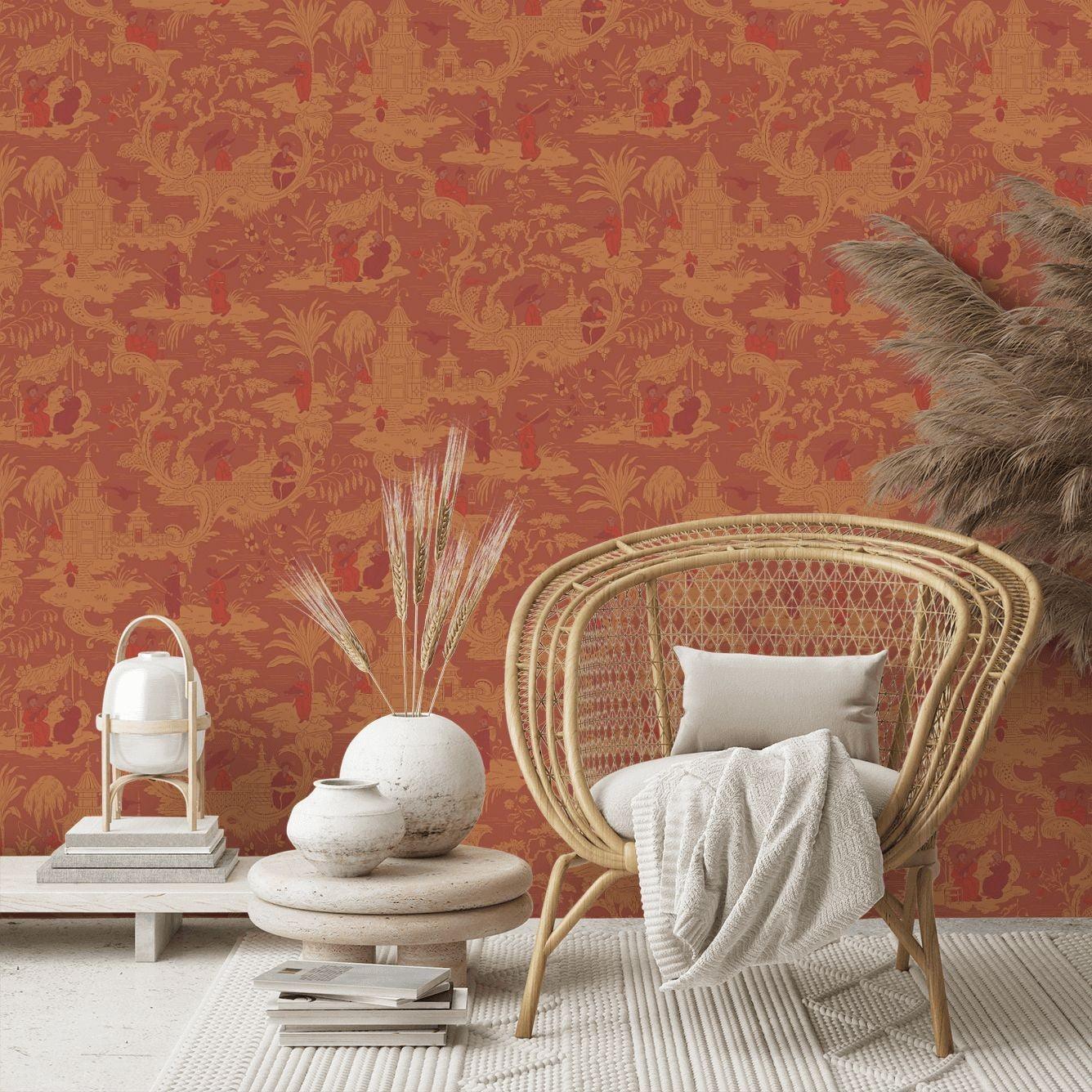 Tapete mit orientalischem Motiv ARCHIVE ANTHOLOGY - Chinesisches Toile Blau