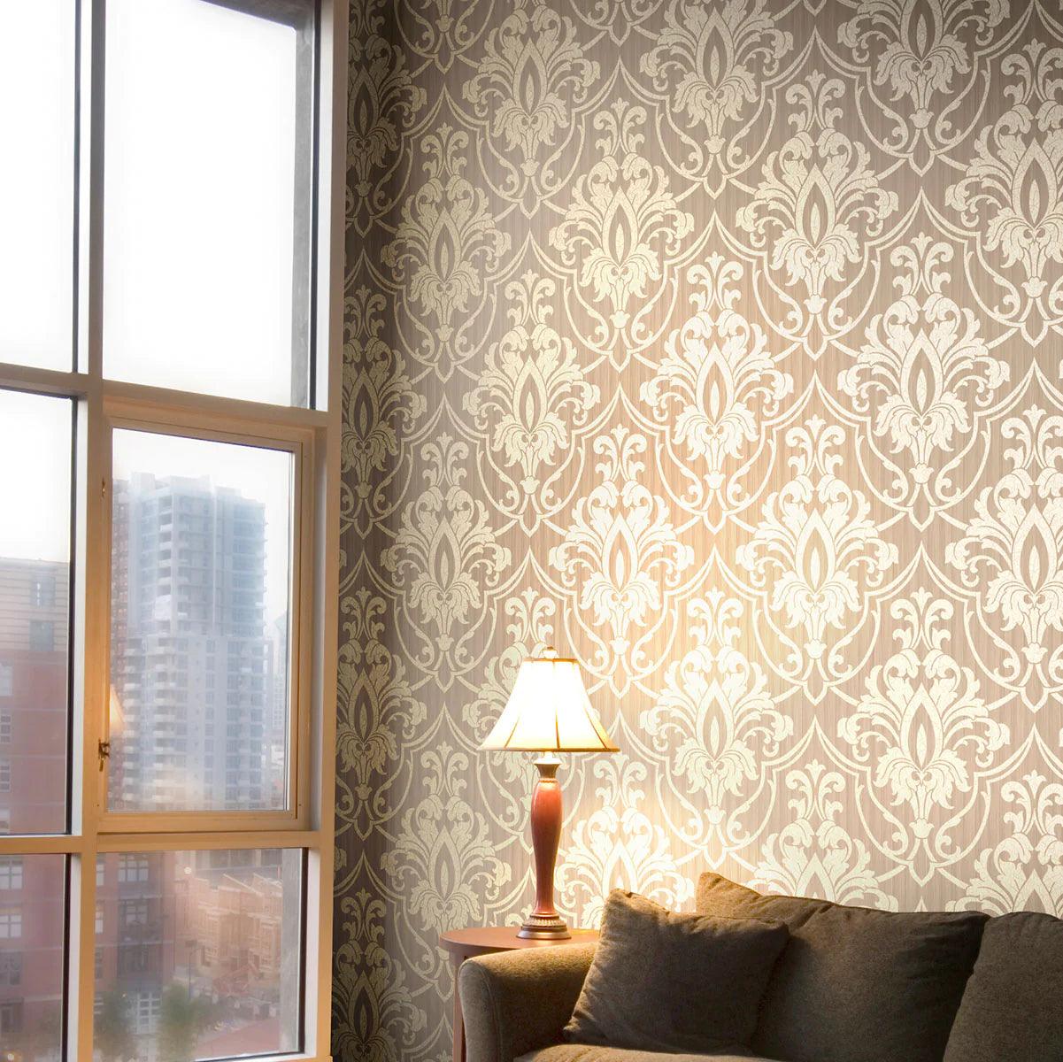 Tapete mit Ornamenten ARCHIVE TRADITIONAL - Petersburg Damast rot