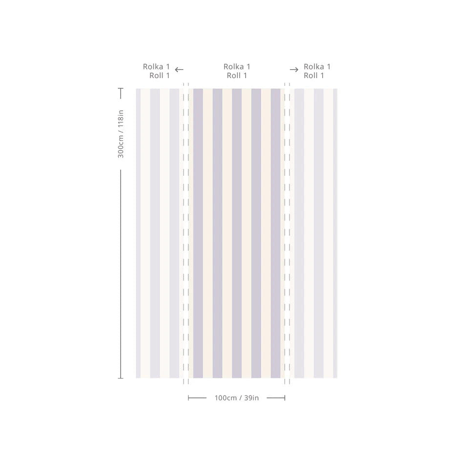 Non-woven wallpaper in stripes BOLD STRIPE LAVENDER lavender