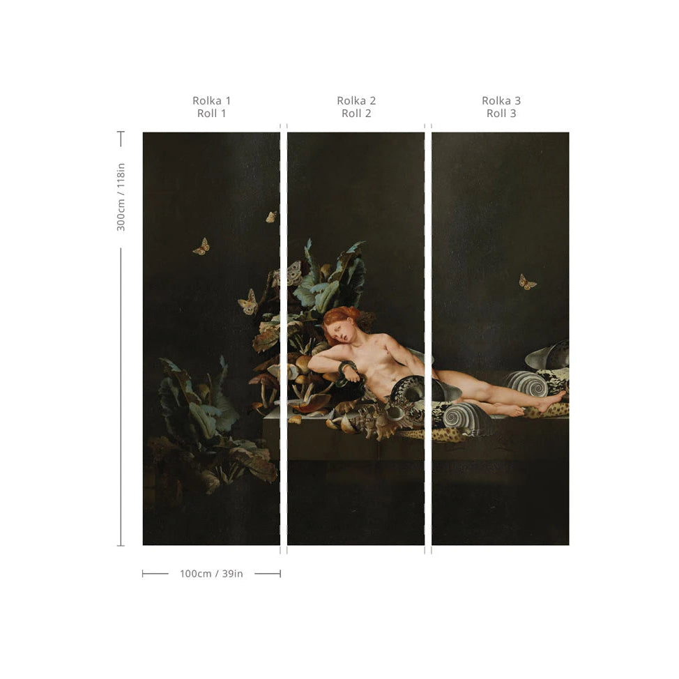 Non-woven wallpaper CLEOPATRA black