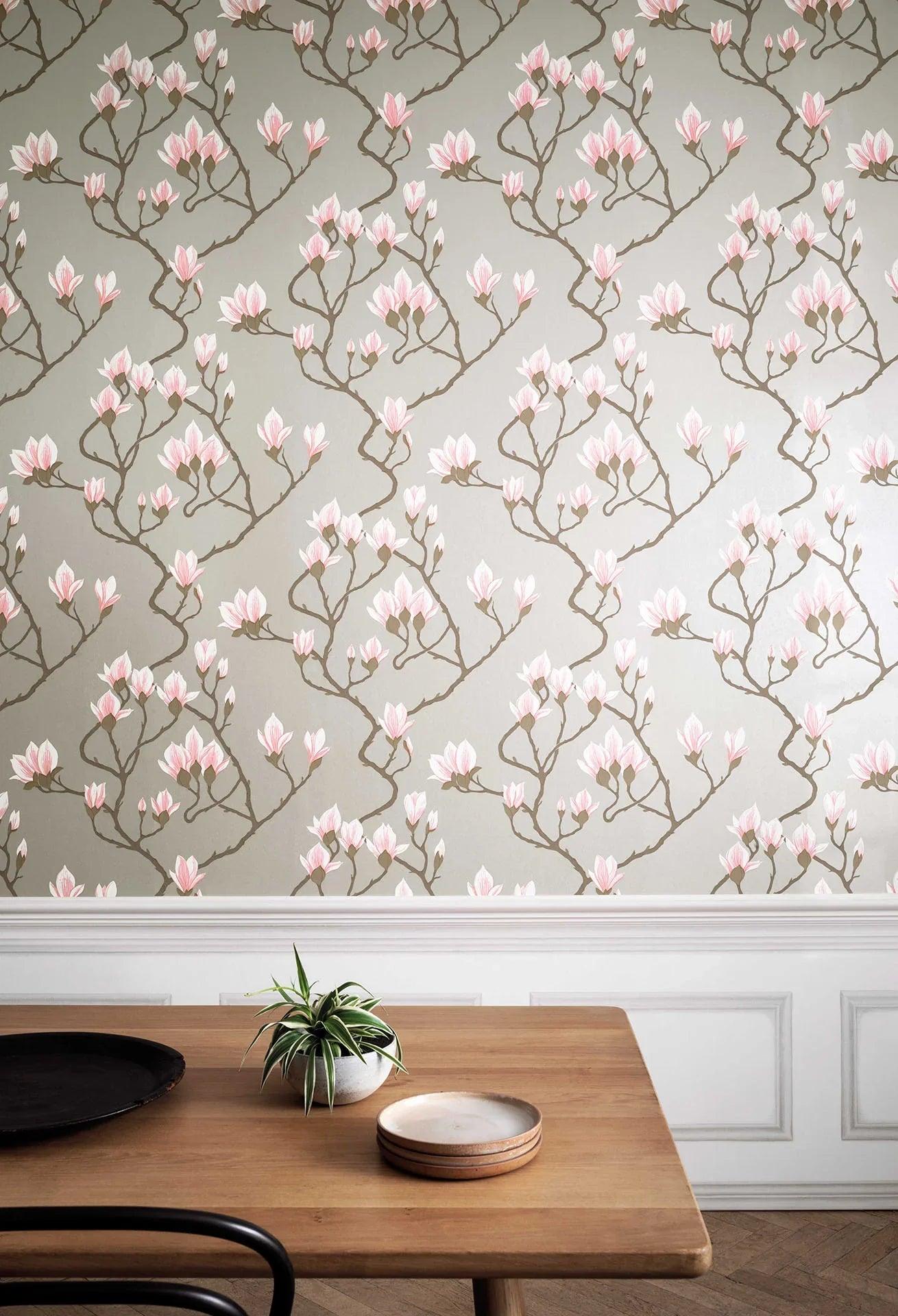 Tapete mit Pflanzenmotiv von Magnolien CONTEMPORARY COLLECTION - Magnolie metallisch braun