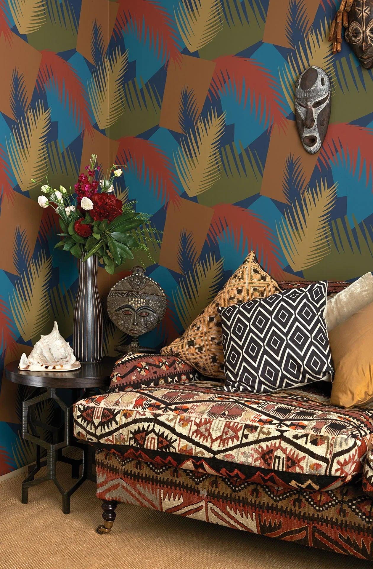 Tapeta GEOMETRIC II - Deco Palm wielobarwny Cole & Son    Eye on Design