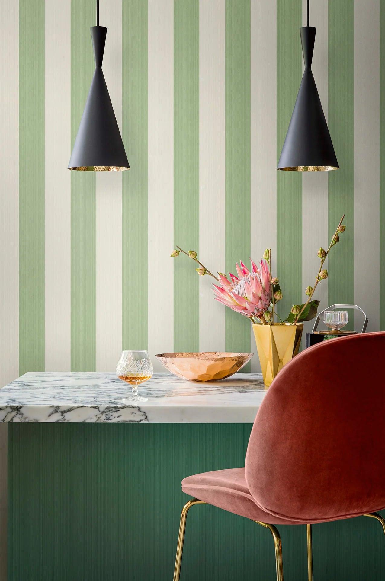 Tapeta MARQUEE STRIPES - Jaspe Stripe zielony Cole & Son    Eye on Design