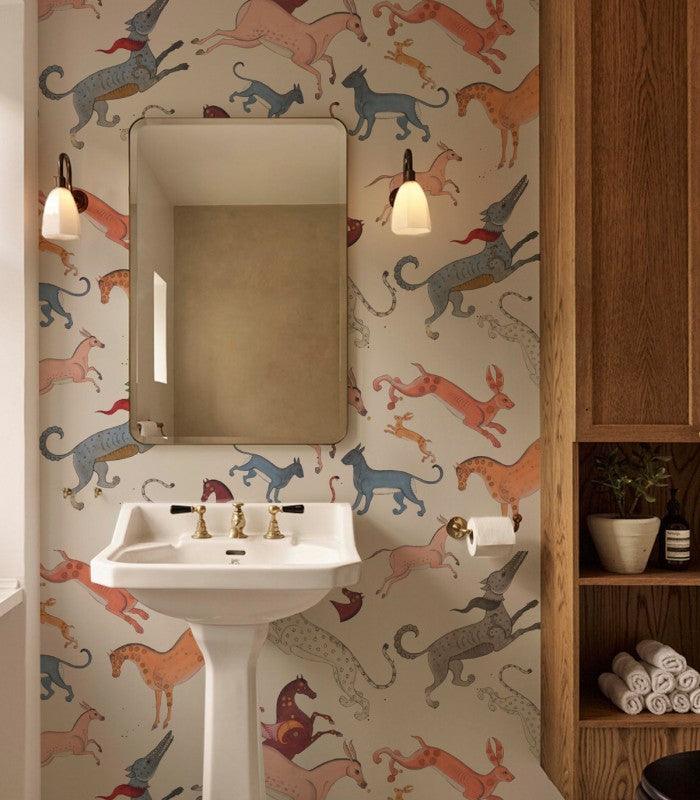 Tapeta Oriental Animals Beige Wallcolors    Eye on Design