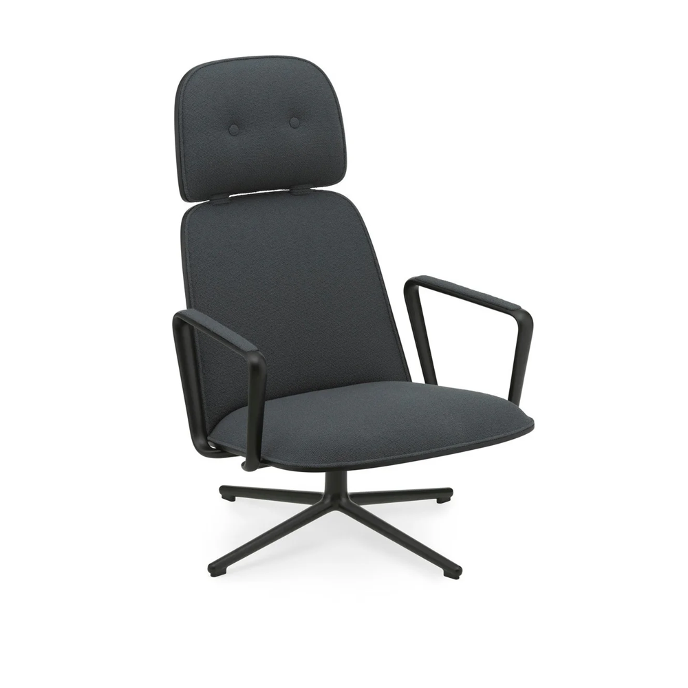 Armchair pad high swivel black base