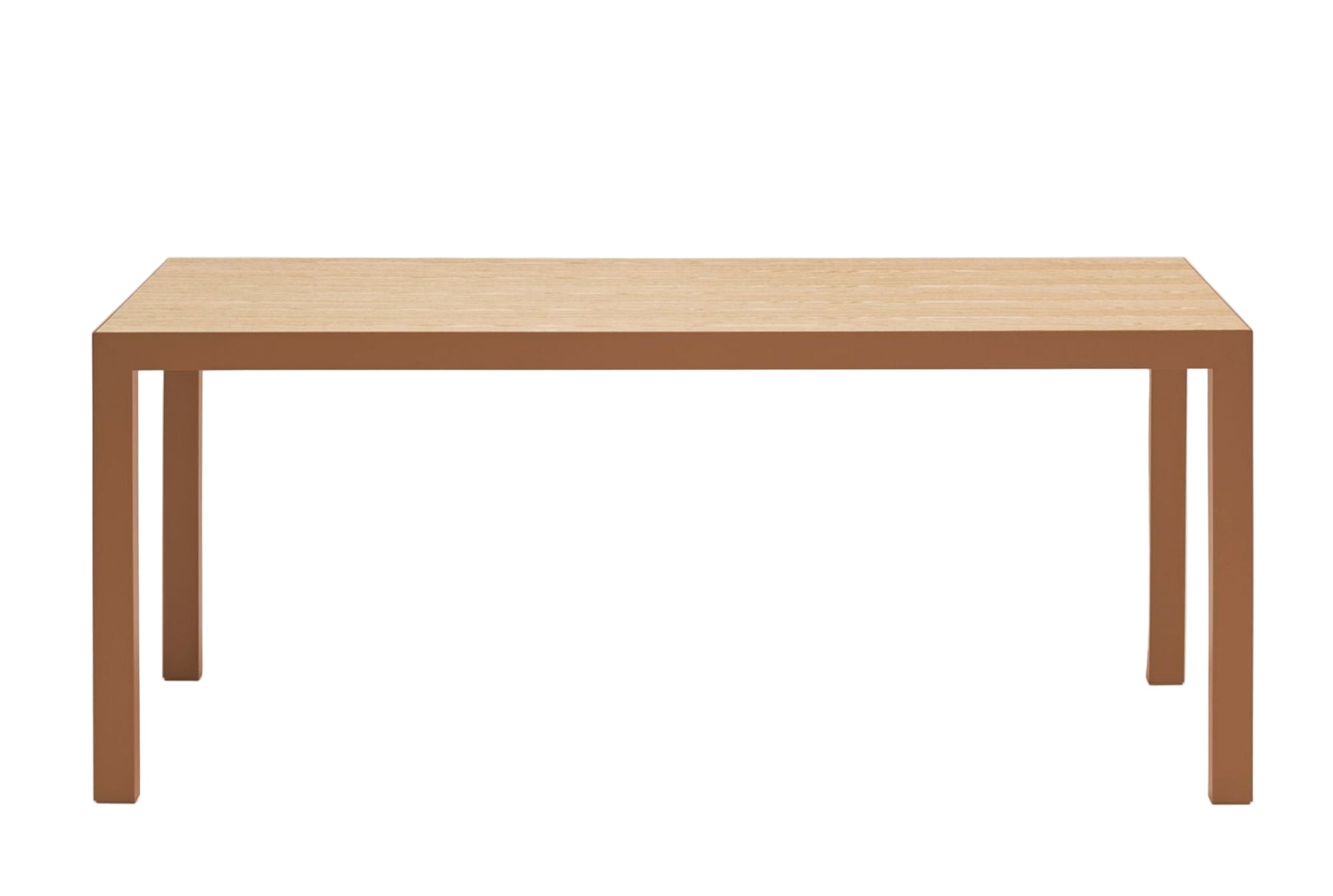 Tisch ALMA Eichenfurnier mit karamellfarbener Basis