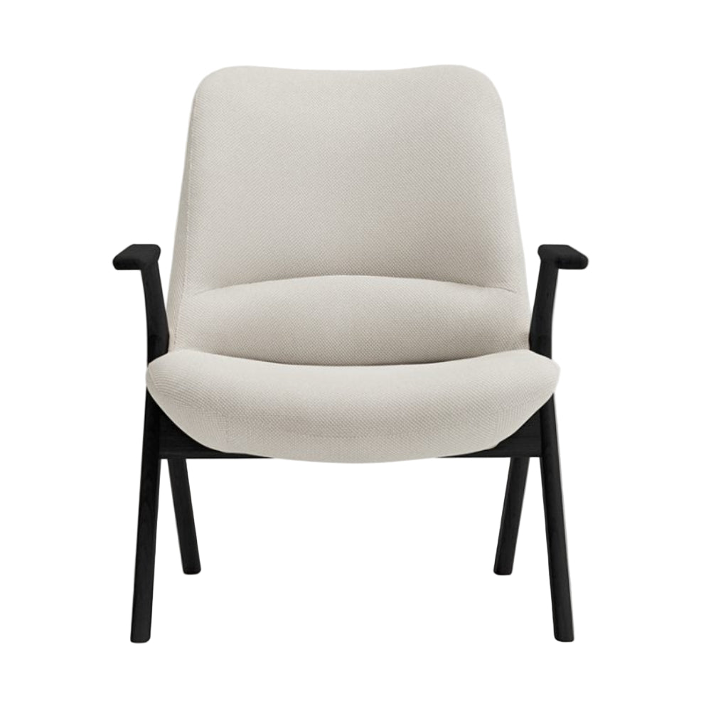 Cream DINS Armchair with Black Wooden Base