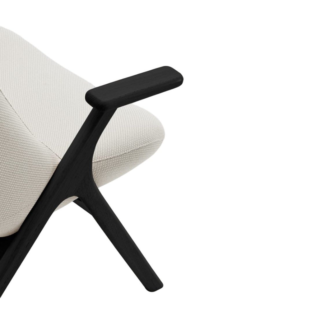 Cream DINS Armchair with Black Wooden Base