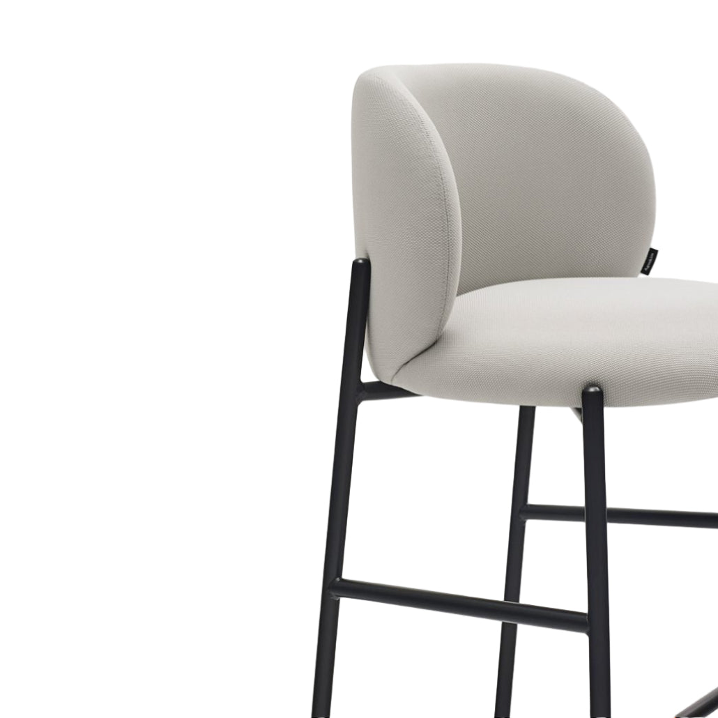 Barhocker MOGI grau mit schwarzem Fuß