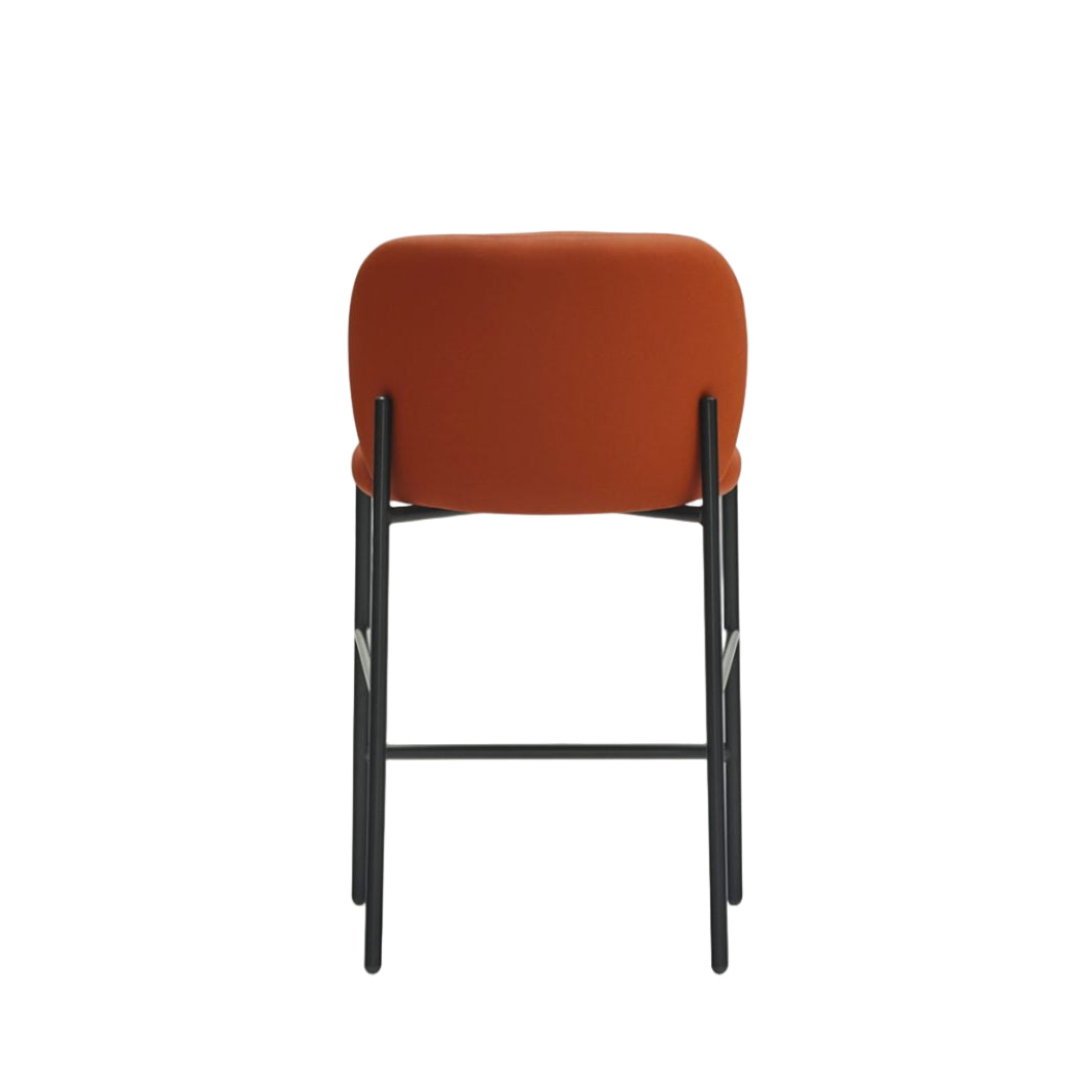 Barhocker MOGI orange Kunstleder mit schwarzem Gestell