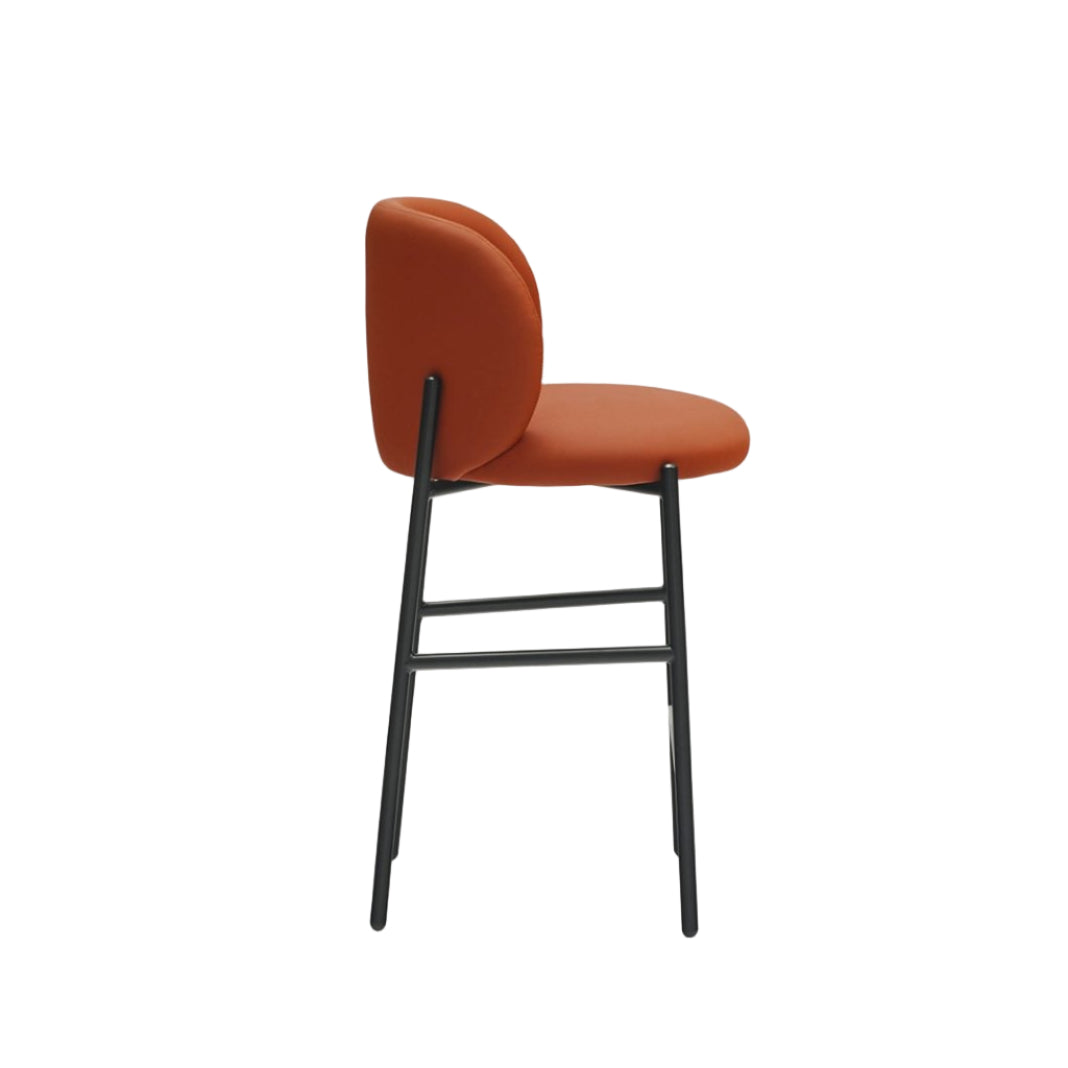 Barhocker MOGI orange Kunstleder mit schwarzem Gestell
