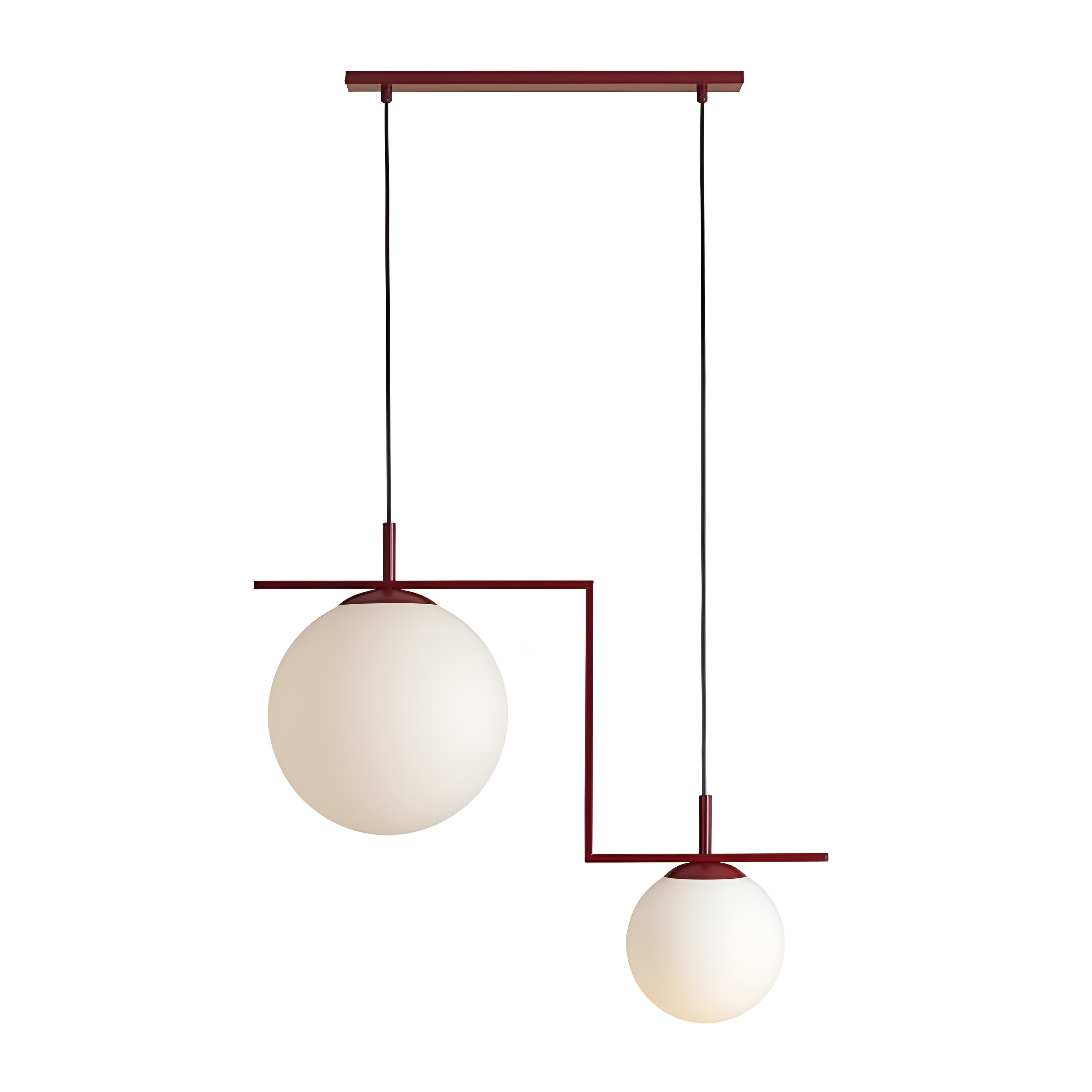 Hanging lamp Zac Duo burgundy