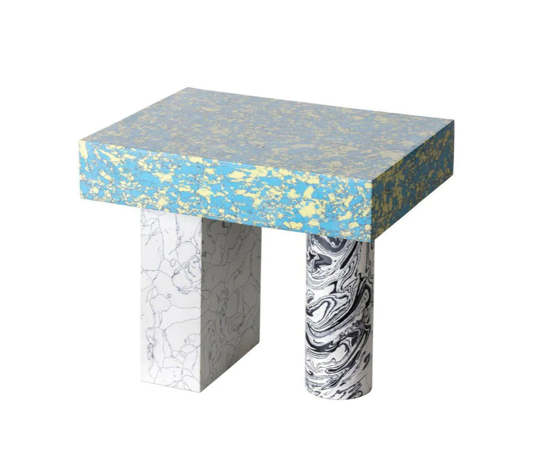 Swirl coffee table blue marble