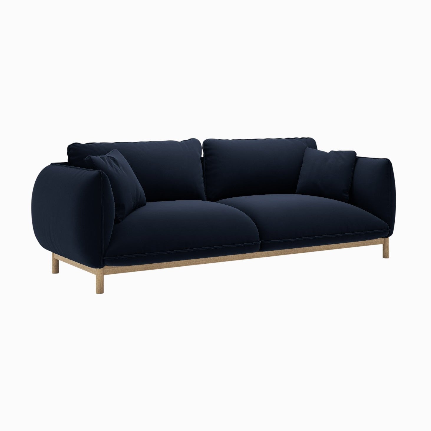 ADA royal blue velvet 3-seater sofa