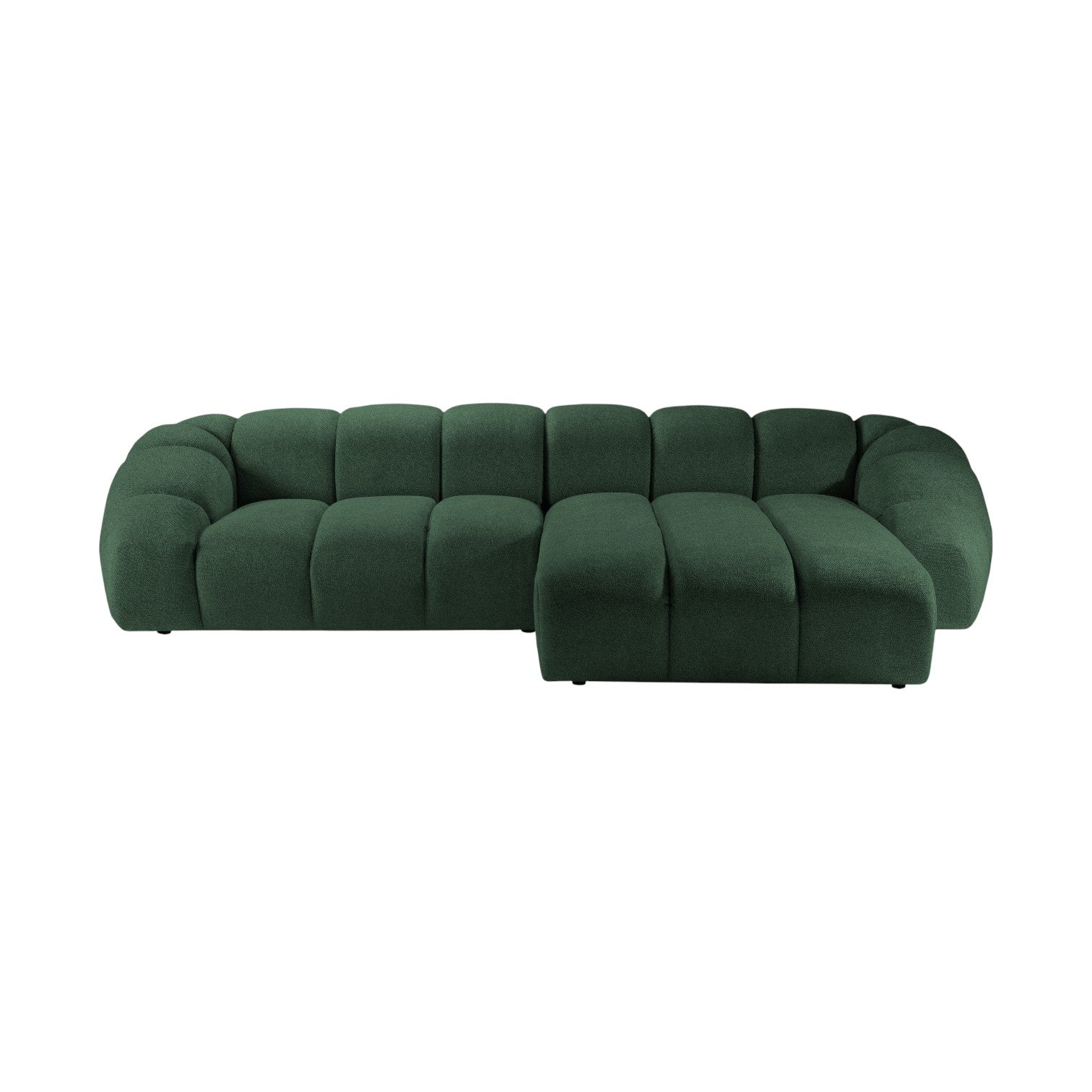 Velvet Right Corner Sofa, "Diana", 4 Seats, Green, 334x182x72
Made in Europe