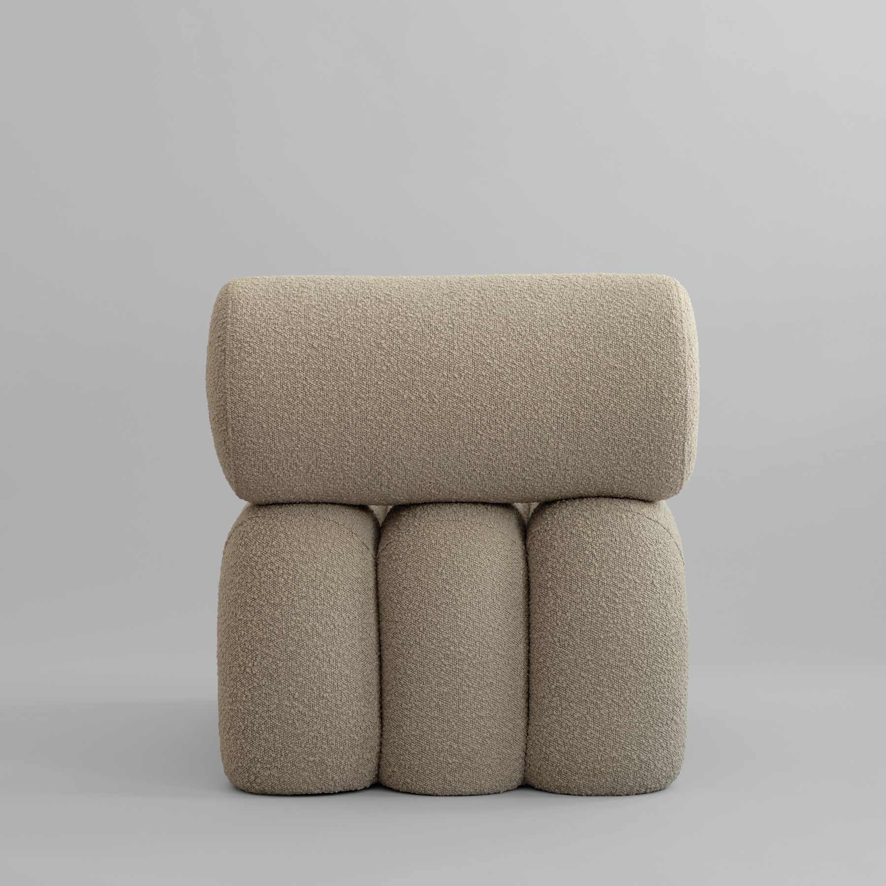 FOKU sandfarbener Bouclé-Sessel [Klaudia] [Amelia sp]