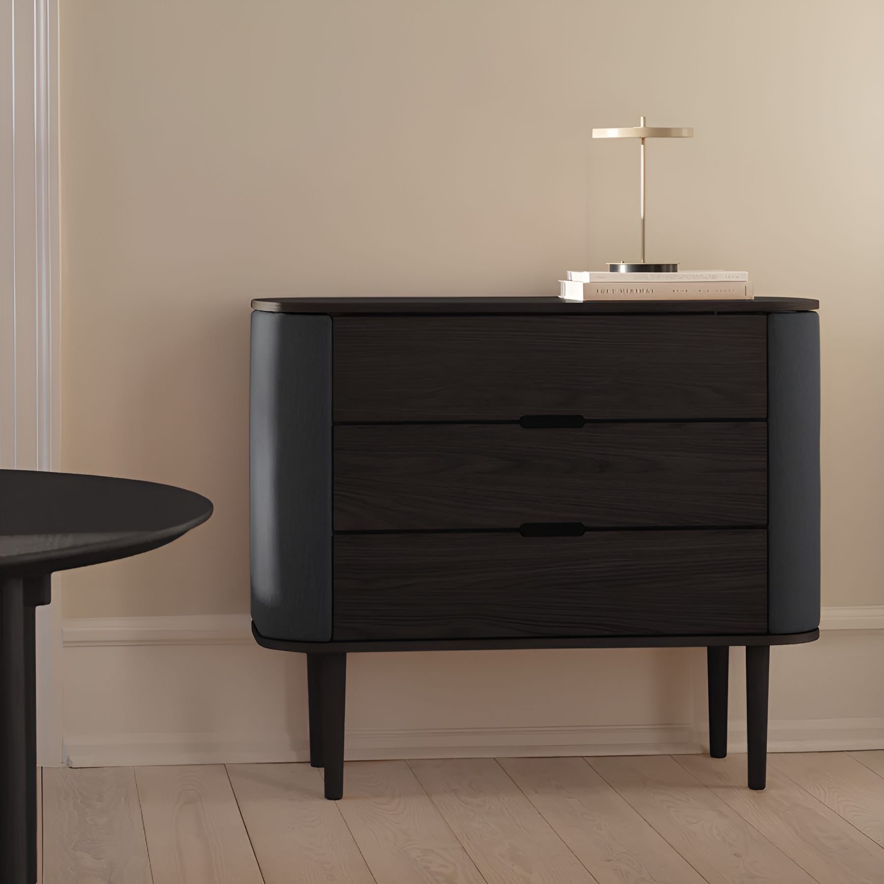 TREASURES cabinet dark gray with black base