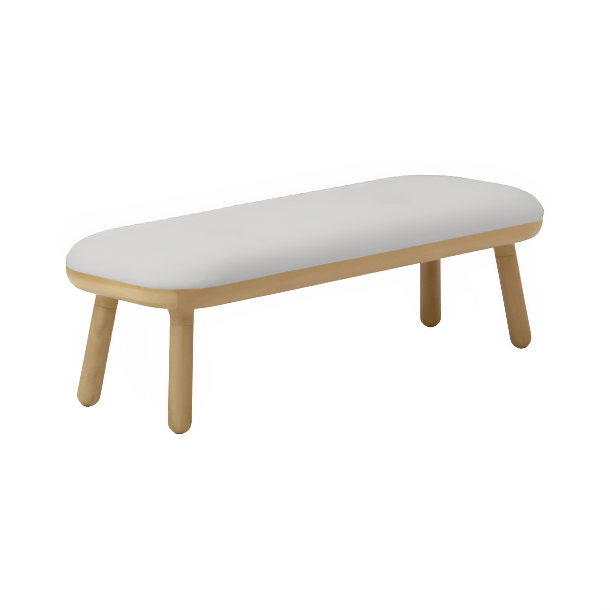PAFF bench broken white with oak base