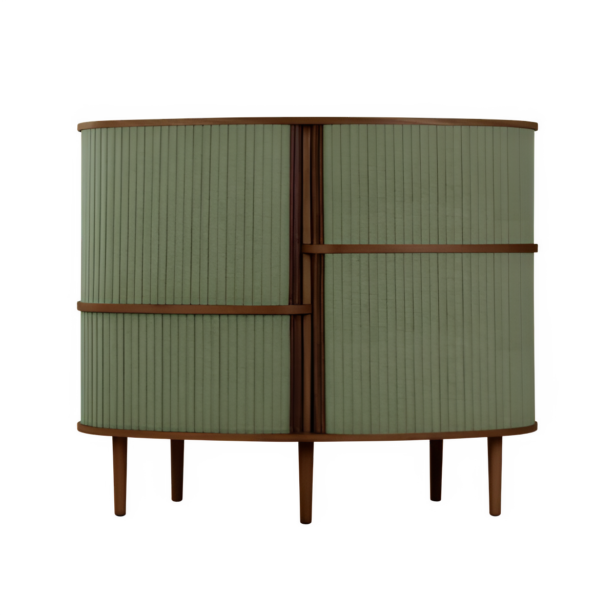AUDACIOUS chest of drawers green with dark oak