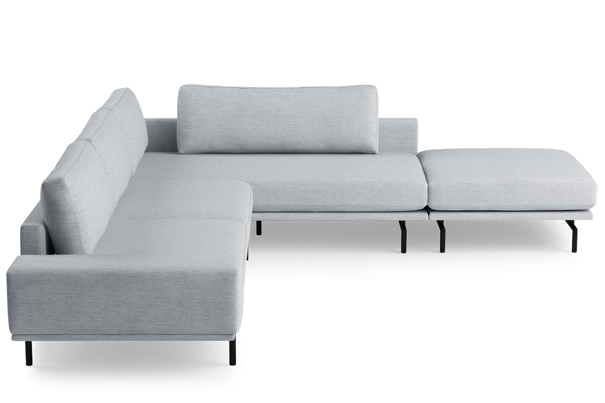 Rechtsseitiger 5-Sitzer-Polster-Ecksofa BRIXTON mit schwarzem Gestell