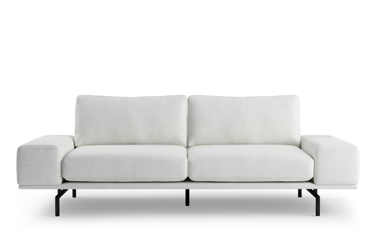 Sofa 2,5-sitzig BRIXTON gepolstert mit schwarzem Gestell