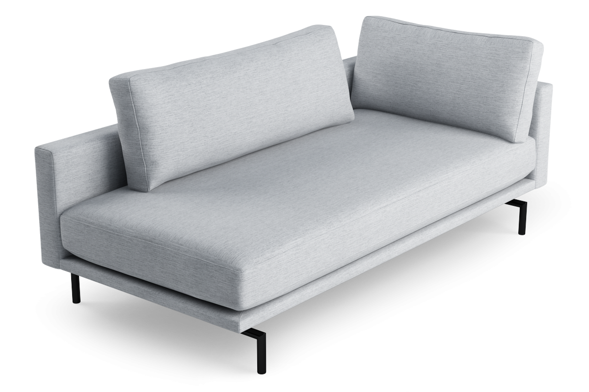 Szezlong links BRIXTON gepolstert mit schwarzem Gestell