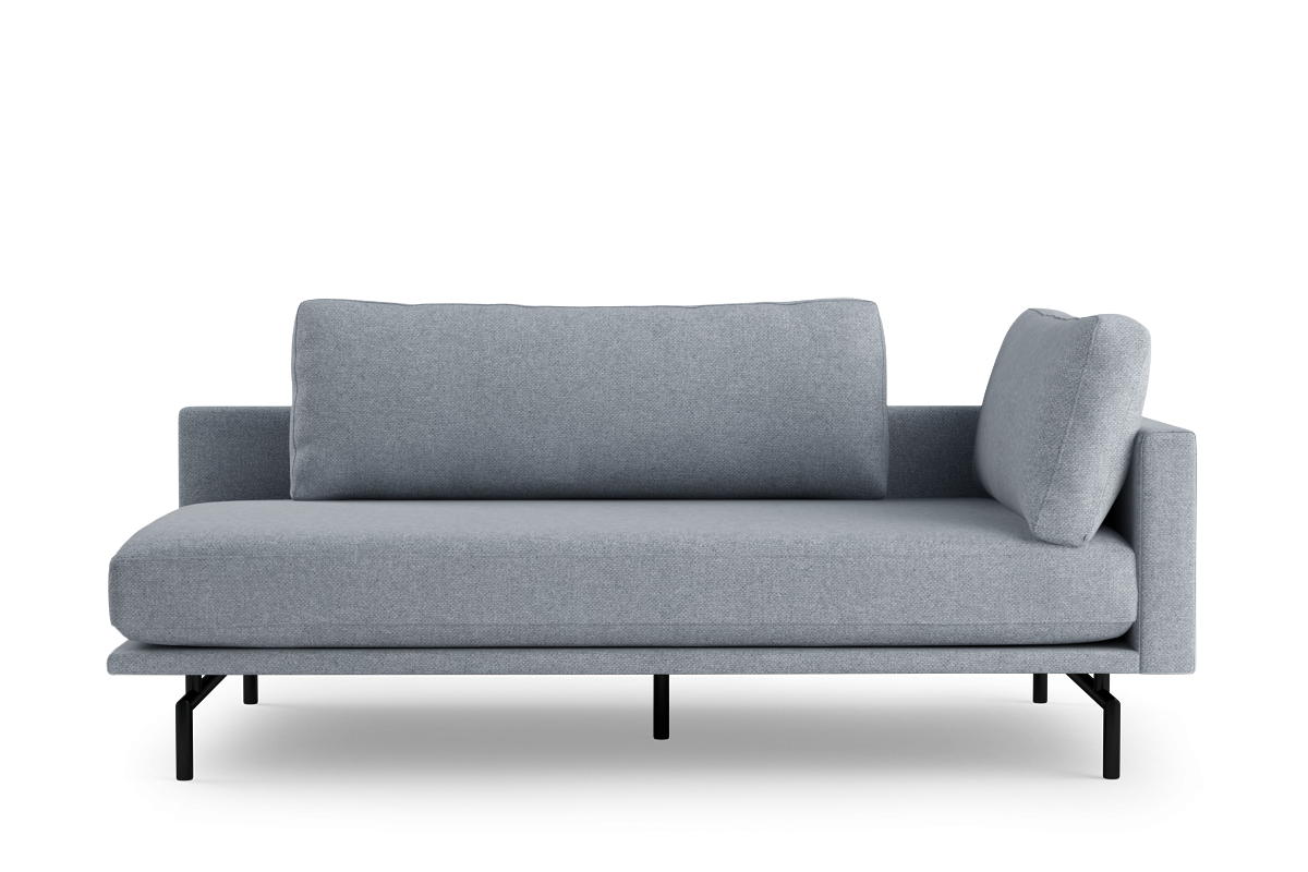 Szezlong links BRIXTON gepolstert mit schwarzem Gestell