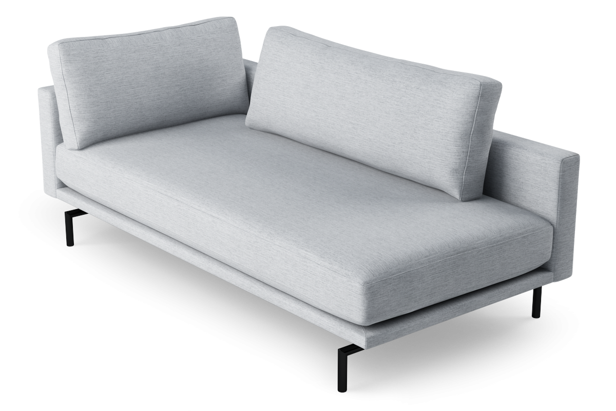 Rechtsseitiger Szezlong BRIXTON mit schwarzem Gestell