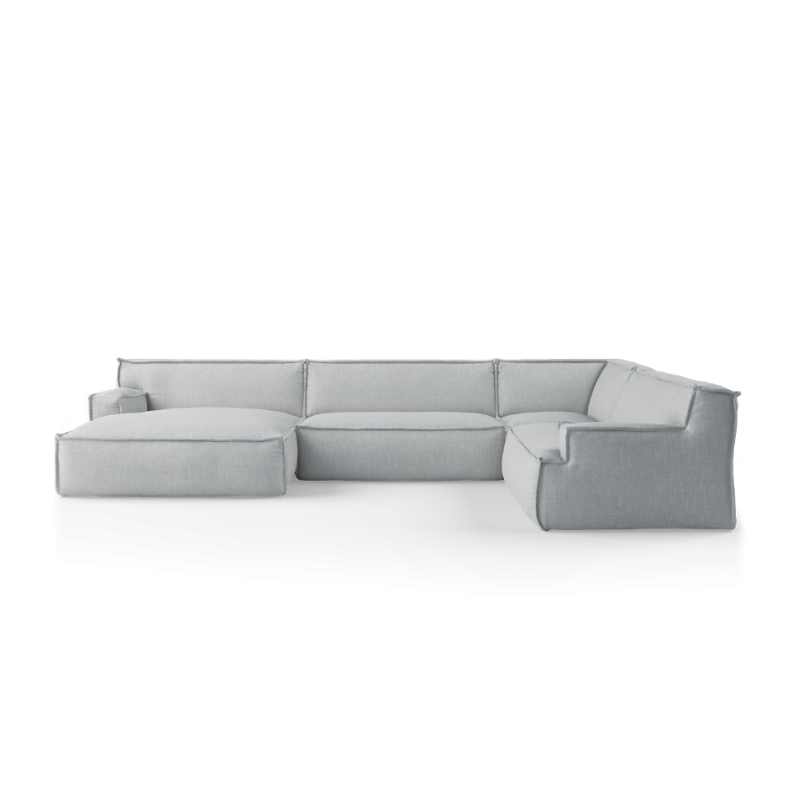 Left-facing U-shaped modular sofa DRIFTER upholstered