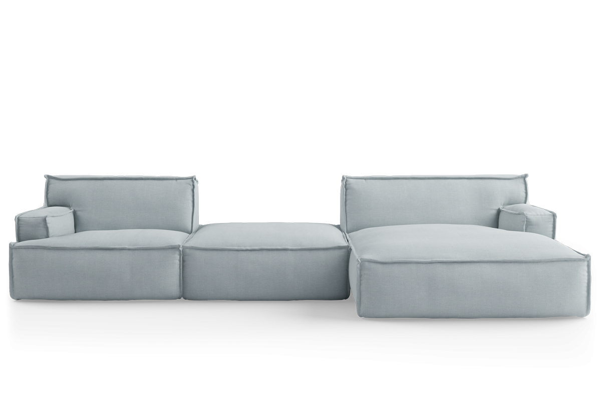 Modularer 4-Sitzer Ecksofa mit rechtsseitigem Fußhocker DRIFTER, gepolstert