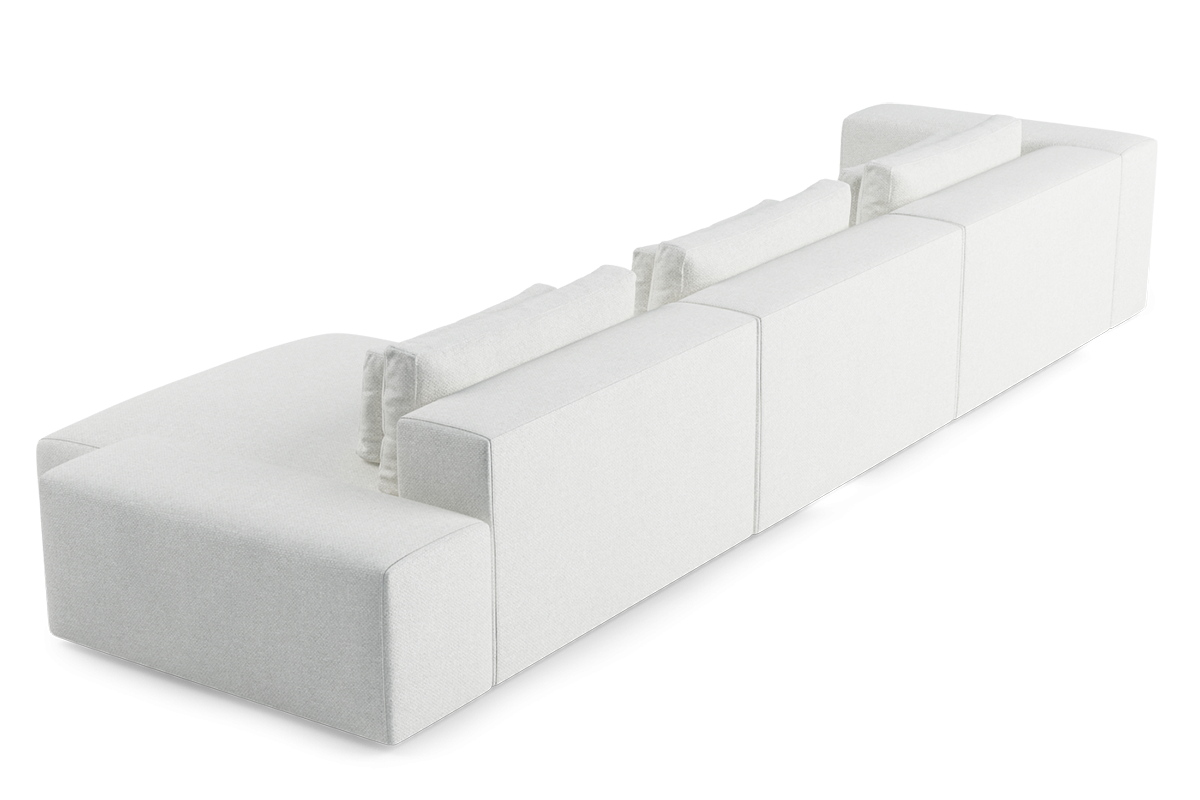 Modularer 5-Sitzer Ecksofa rechts FLAVIO gepolstert