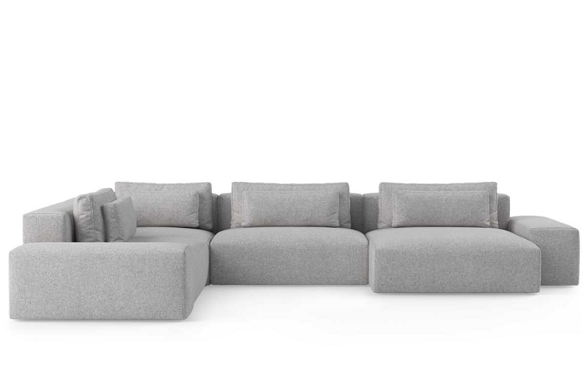 Modularer U-förmiger Ecksofa links FLAVIO gepolstert