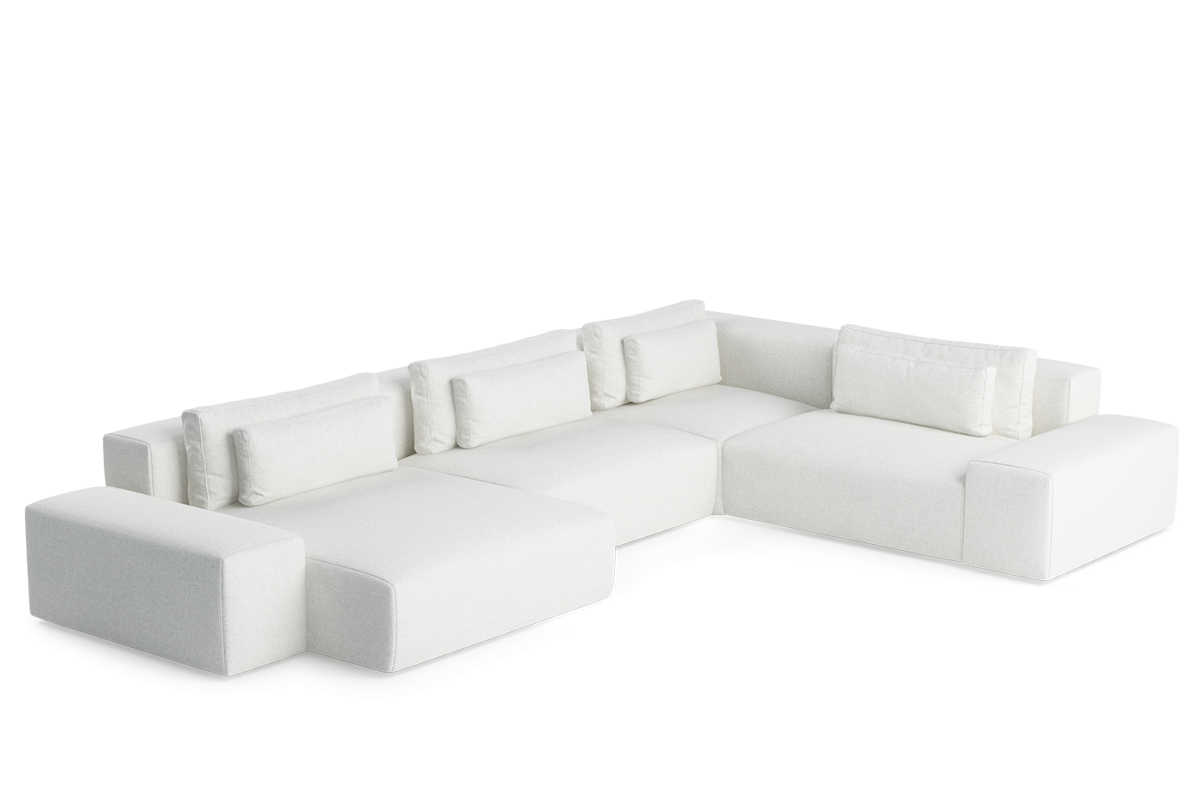 Modularer U-förmiger Ecksofa rechts FLAVIO gepolstert