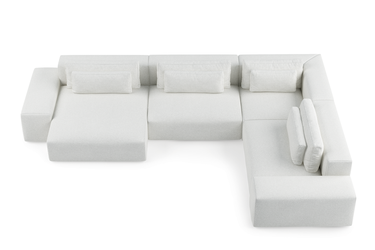 Modularer U-förmiger Ecksofa rechts FLAVIO gepolstert