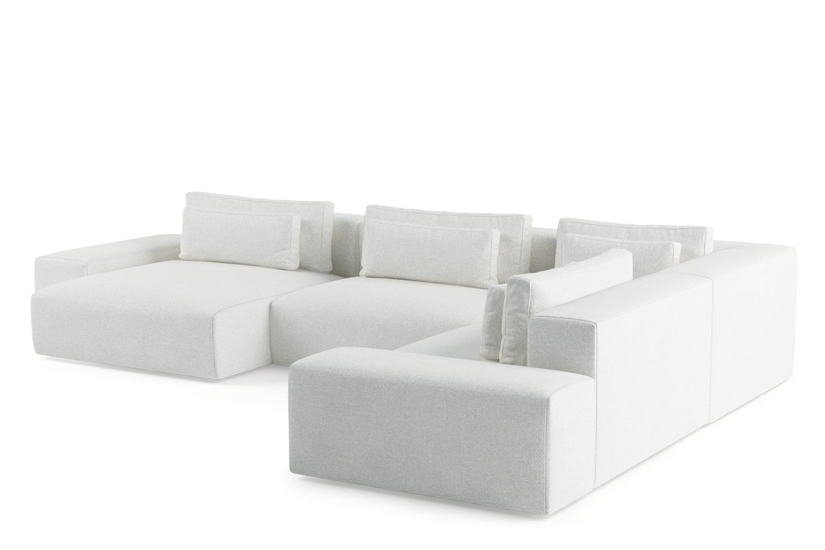 Modularer U-förmiger Ecksofa rechts FLAVIO gepolstert
