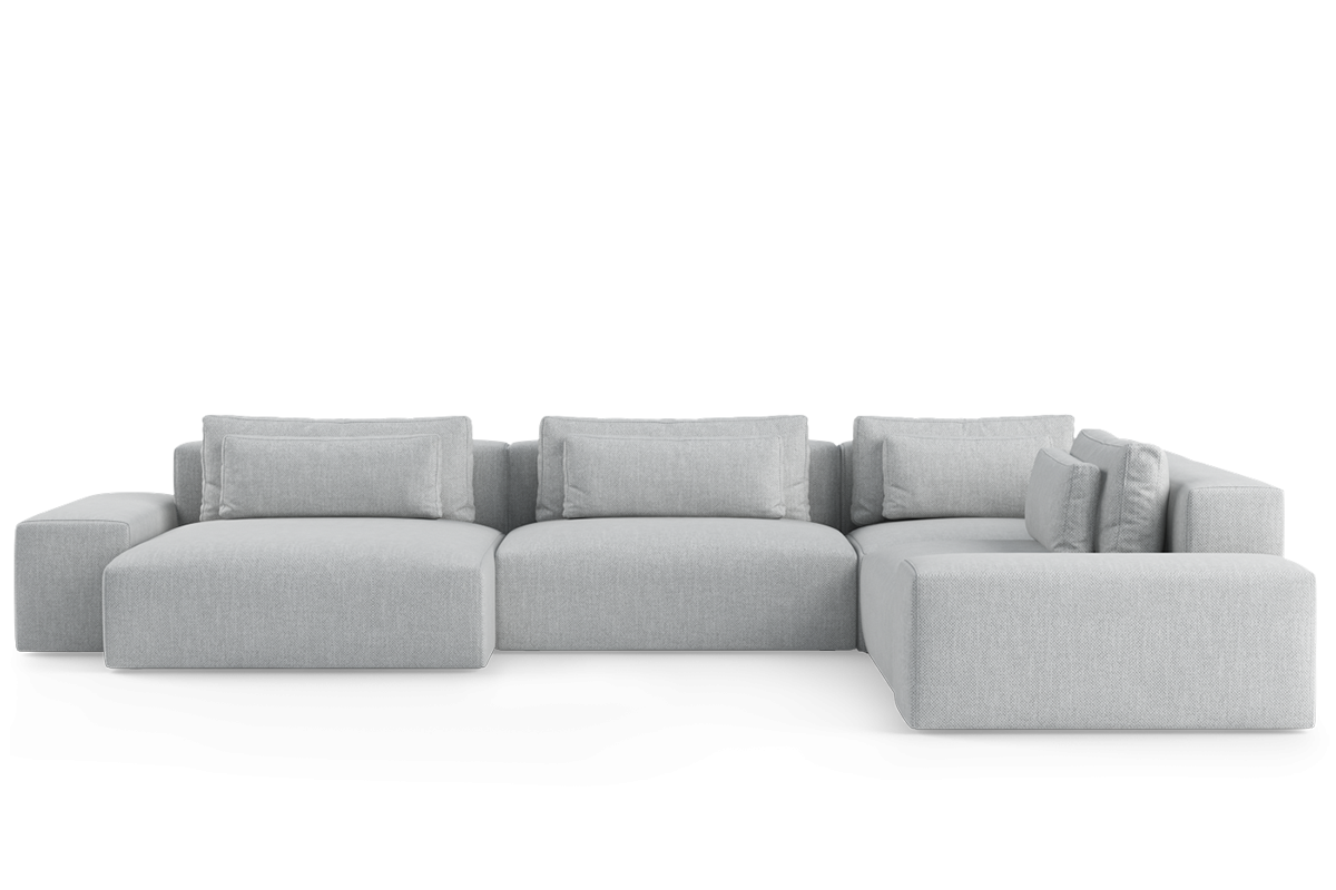 Modularer U-förmiger Ecksofa rechts FLAVIO gepolstert