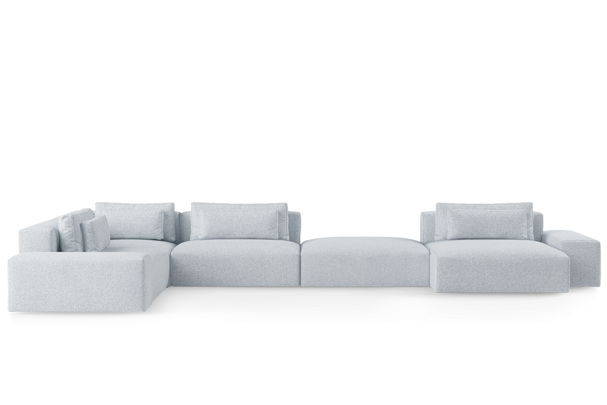 Modularer 6-Sitzer Ecksofa rechts FLAVIO gepolstert